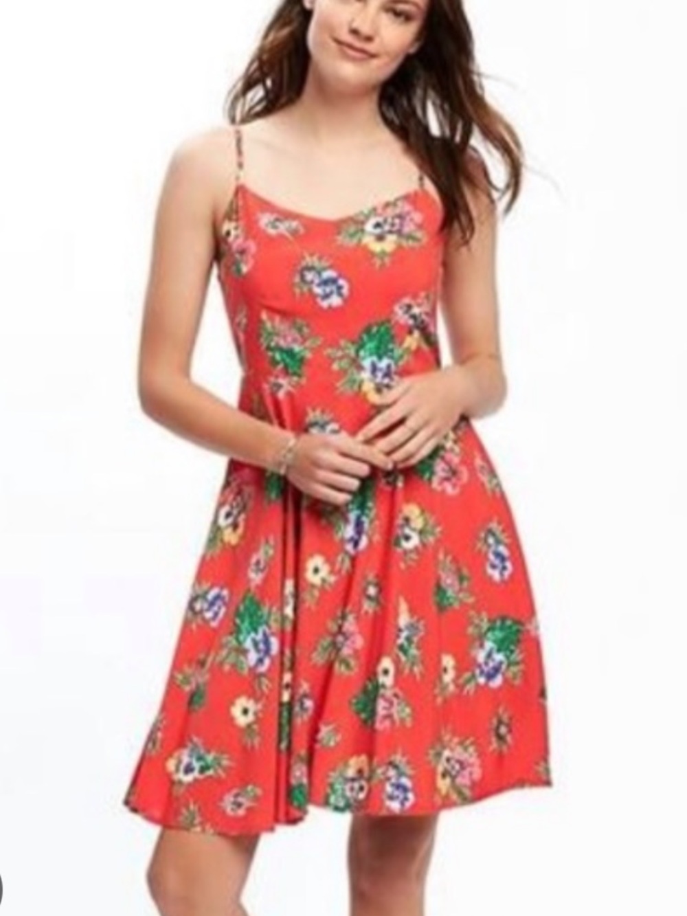 Old Navy Tropical Print Fit and Flare Dress Size Medium